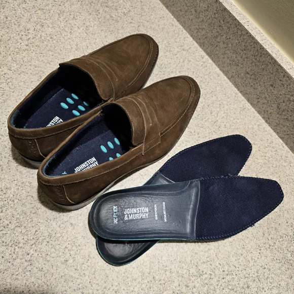 Johnston & Murphy 20-4932 Brown Suede Penny Loafers - Picture 7 of 8